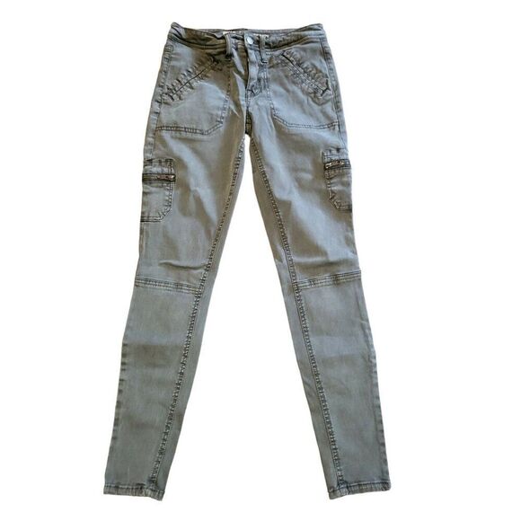 Mossimo Jeggings Women Sz‎ 00/24 Army Green Mid Rise Super Stretch Casual Boho - Picture 1 of 6